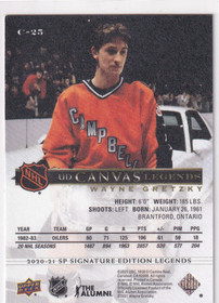  2020-21 SP Signature Legends UD Canvas Legends #C25 Wayne Gretzky
