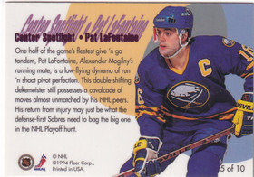  1994-95 Flair Center Spotlight #5 Pat LaFontaine