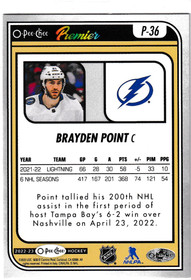  2022-23 O-Pee-Chee OPC Premier Rainbow #P36 Brayden Point /99