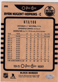 2024-25 O-Pee-Chee Retro Black #295 Ryan Nugent-Hopkins /100