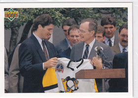  1991-92 Upper Deck #47 Mario Lemieux/George Bush