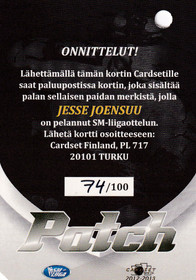 2012-13 Cardset Patch Jesse Joensuu /100