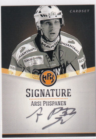 2012-13 Cardset Signature Arsi Piispanen /125