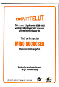 2023-24 Cardset Signature Miro Ruokonen /100