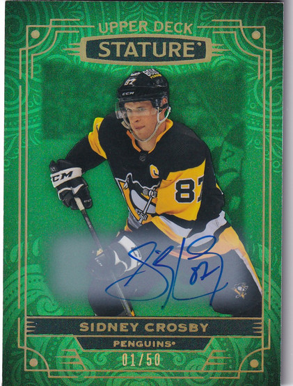  2022-23 Upper Deck Stature Autographs Green #55 Sidney Crosby/50
