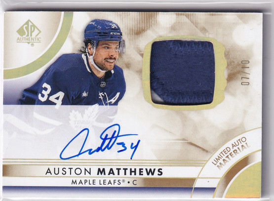 2023-24 SP Authentic Limited Patch Autographs #4 Auston Matthews/10