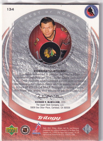  2003-04 Upper Deck Trilogy Crest Variations #134 Stan Mikita SC/83*