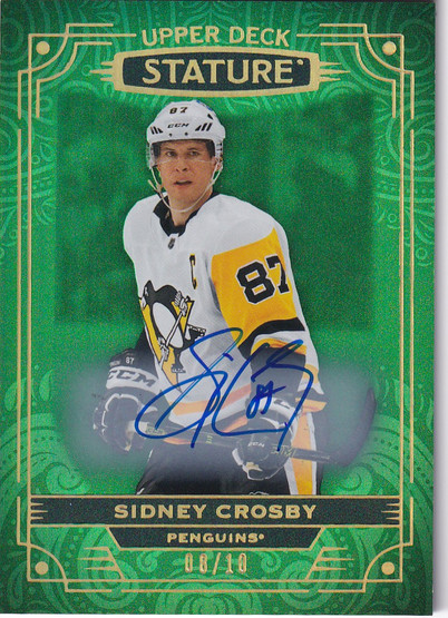  2022-23 Upper Deck Stature Autographs Blue #55 Sidney Crosby/10