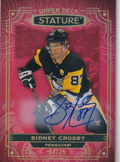  2022-23 Upper Deck Stature Autographs Red #55 Sidney Crosby/25