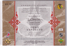  2006-07 Ultimate Collection Signatures #USTE Tony Esposito SP