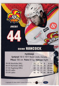 2004-05 Cardset Signature Quinn Hancock 