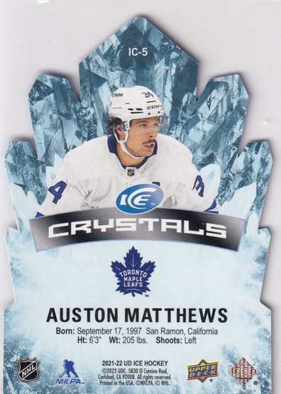  2021-22 Upper Deck Ice Ice Crystals #IC5 Auston Matthews