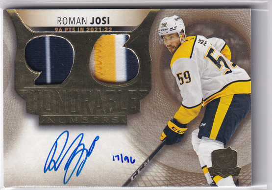  2022-23 The Cup Honorable Numbers #HRRJ Roman Josi/96