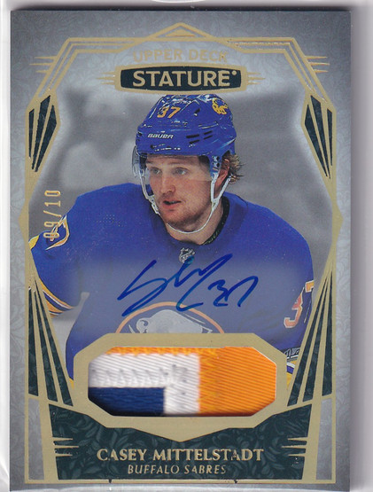  2022-23 Upper Deck Stature Patch Autographs #80 Casey Mittelstadt/10