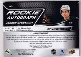  2022-23 SPx Rookie Jersey Autographs Spectrum #DG Dylan Guenther/35