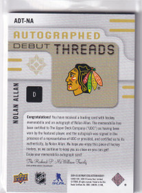  2024-25 Ultimate Collection Debut Threads Autographs #ADTNA Nolan Allan/199