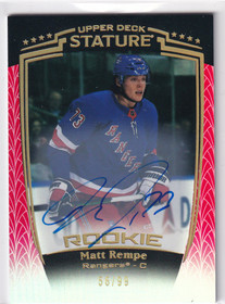  2024-25 Upper Deck Stature Autographs Red #42 Matt Rempe /99