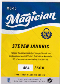 2025-26 Blueline Magician Steven Jandric /500