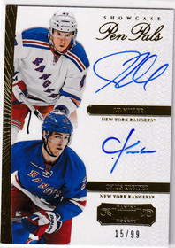 2013-14 Dominion Rookie Showcase Pen Pals #PPKM Chris Kreider/J.T. Miller/(inserted in 2013-14 Panini Prime) /99