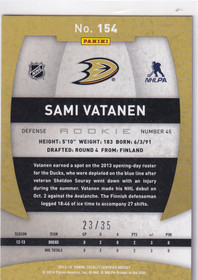  2013-14 Totally Certified Mirror Platinum Purple #154 Sami Vatanen /35 RC