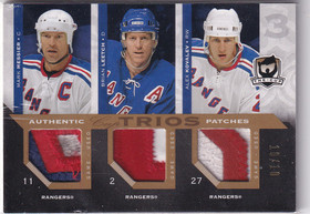 2007-08 The Cup Jerseys Trios Patches #CJ3LKM Brian Leetch / Alex Kovalev / Mark Messier /10