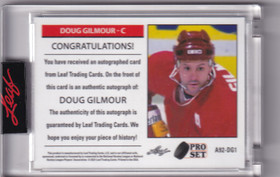  2020-21 Pro Set Memories '92-93 Autographs Navy #A92DG1 Doug Gilmour 1/1