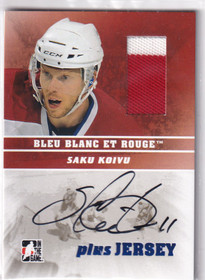  2008-09 ITG Bleu Blanc et Rouge Autographs Plus Jersey #APSK Saku Koivu /19