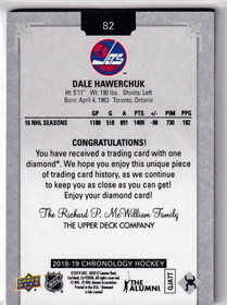 2018-19 Chronology Diamond Relics #82 Dale Hawerchuk /36