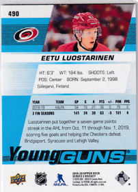  2019-20 Upper Deck #490 Eetu Luostarinen YG RC