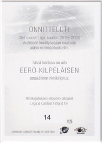 2019-2020 Cardset Signature Eero Kilpeläinen /125
