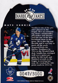  1997-98 Studio Hard Hats #24 Mats Sundin /3000