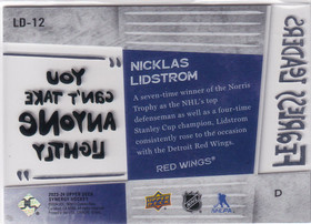  2023-24 Synergy Fearless Leaders #LD12 Nicklas Lidstrom