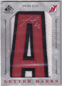  2006-07 SP Game Used Letter Marks #LMEL Patrik Elias /50