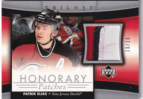  2005-06 Upper Deck Trilogy Honorary Patches #HPPE Patrik Elias /10