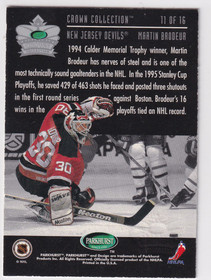  1995-96 Parkhurst International Crown Collection Gold Series 1 #11 Martin Brodeur