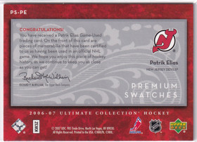  2006-07 Ultimate Collection Premium Swatches #PSPE Patrik Elias /50