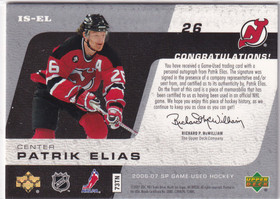  2006-07 SP Game Used Inked Sweaters #ISEL Patrik Elias /100