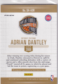 2021 Panini Adrian Dantley Spectra Hall Of Fame HOF Silver Prizm Auto