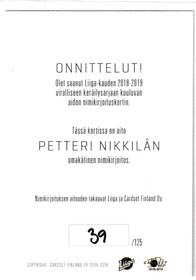2018-2019 Cardset Signature Petteri Nikkilä /125