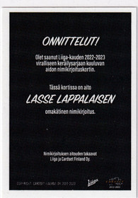 2022-23 Cardset Signature Lasse Lappalainen /100