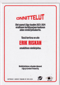 2022-23 Cardset Signature Erik Riska /100