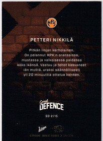 2018-19 Cardset Great Defence Petteri Nikkilä 