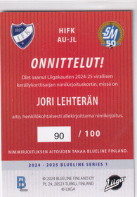 2024-25 Blueline Signature Silver Jori Lehterä /100