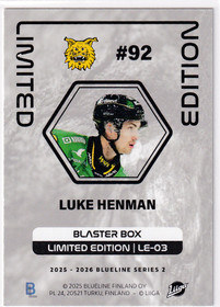 2025-26 Blueline Limited Edition Yellow Luke Henman 