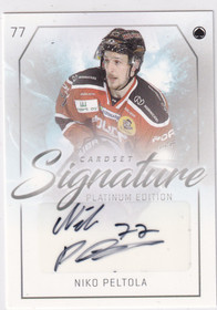 2018-19 Cardset Signature Niko Peltola /125 Ässät