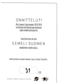 2018-19 Cardset Signature Eemeli Suomi /125