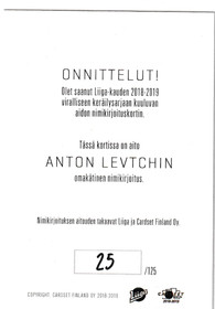 2018-19 Cardset Signature Anton Levtchi /125