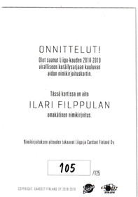2018-19 Cardset Signature Ilari Filppula /125