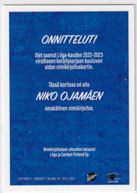 2022-23 Cardset Signature Niko Ojamäki /40