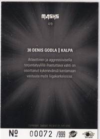 2017-18 Cardset Masks Denis Godla /999